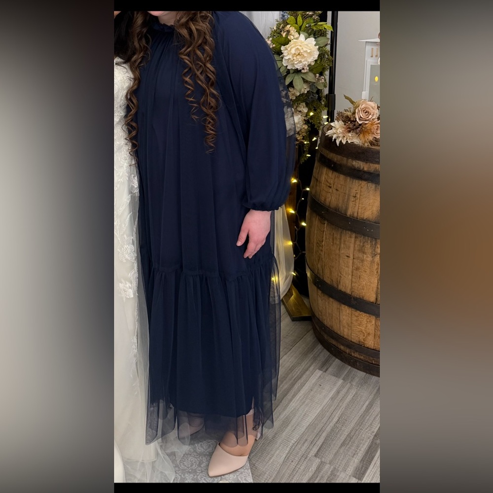 Elegant Navy Blue Long Dress